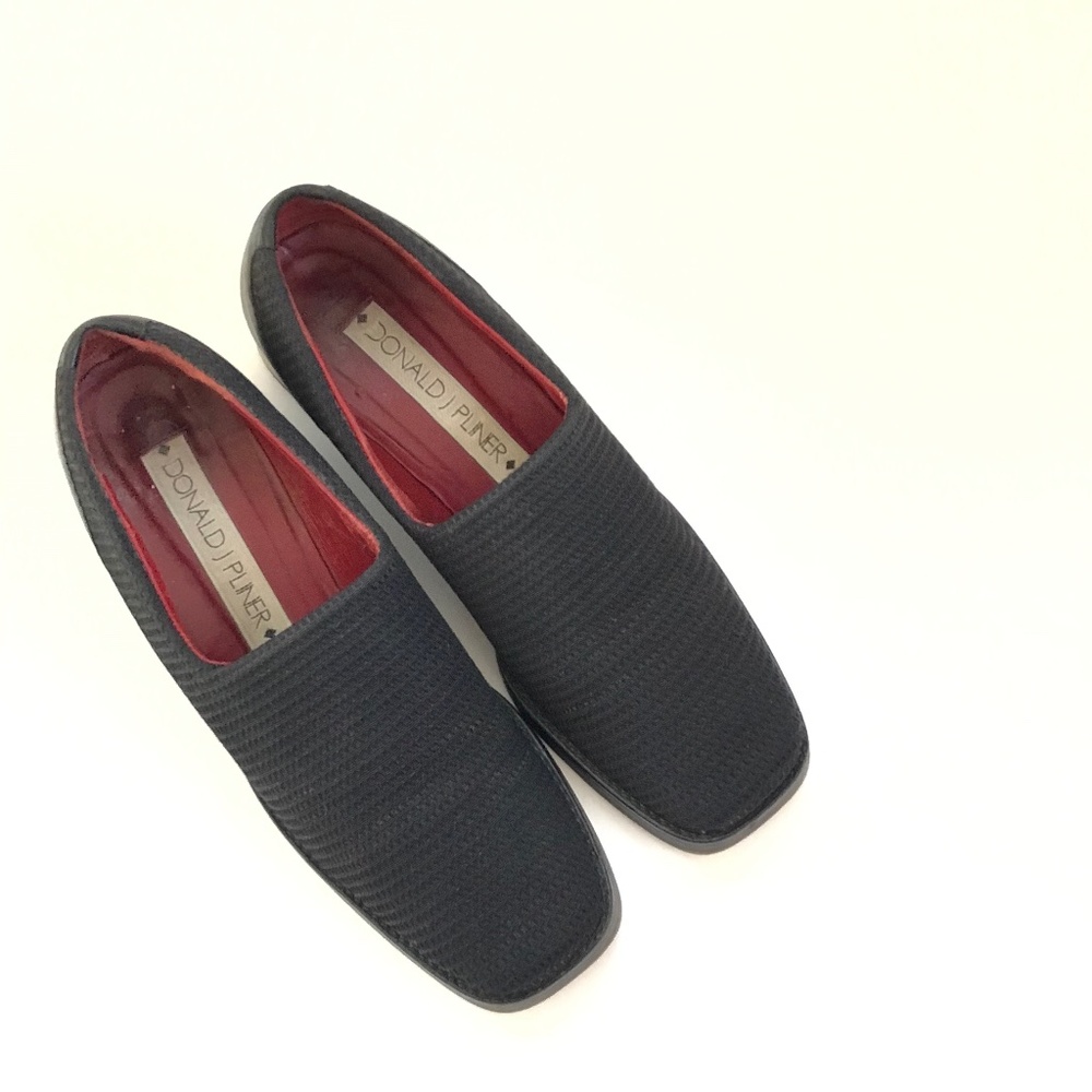 DONALD J. PLINER Black Loafer Chunky Heel Square Toe Women’s Size 6.5